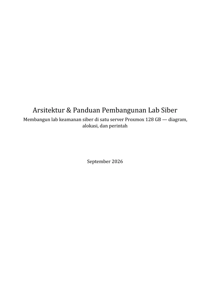 Sampul buku Arsitektur & Panduan Pembangunan Lab Siber