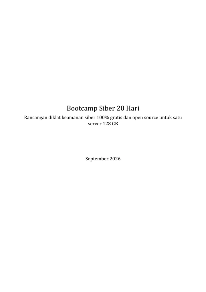 Sampul buku Bootcamp Siber 20 Hari
