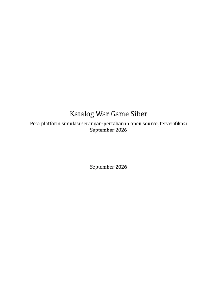 Sampul buku Katalog War Game Siber