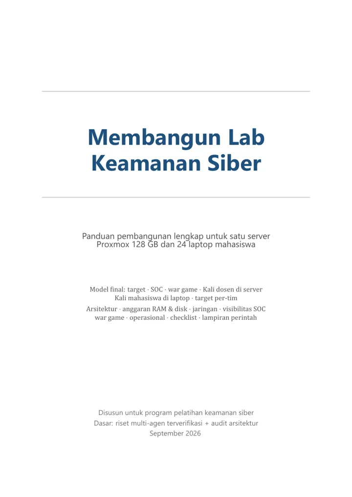 Sampul buku Membangun Lab Keamanan Siber